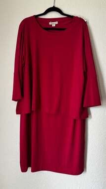 Coldwater Creek Red Two-Layer Knit Tunic Dress